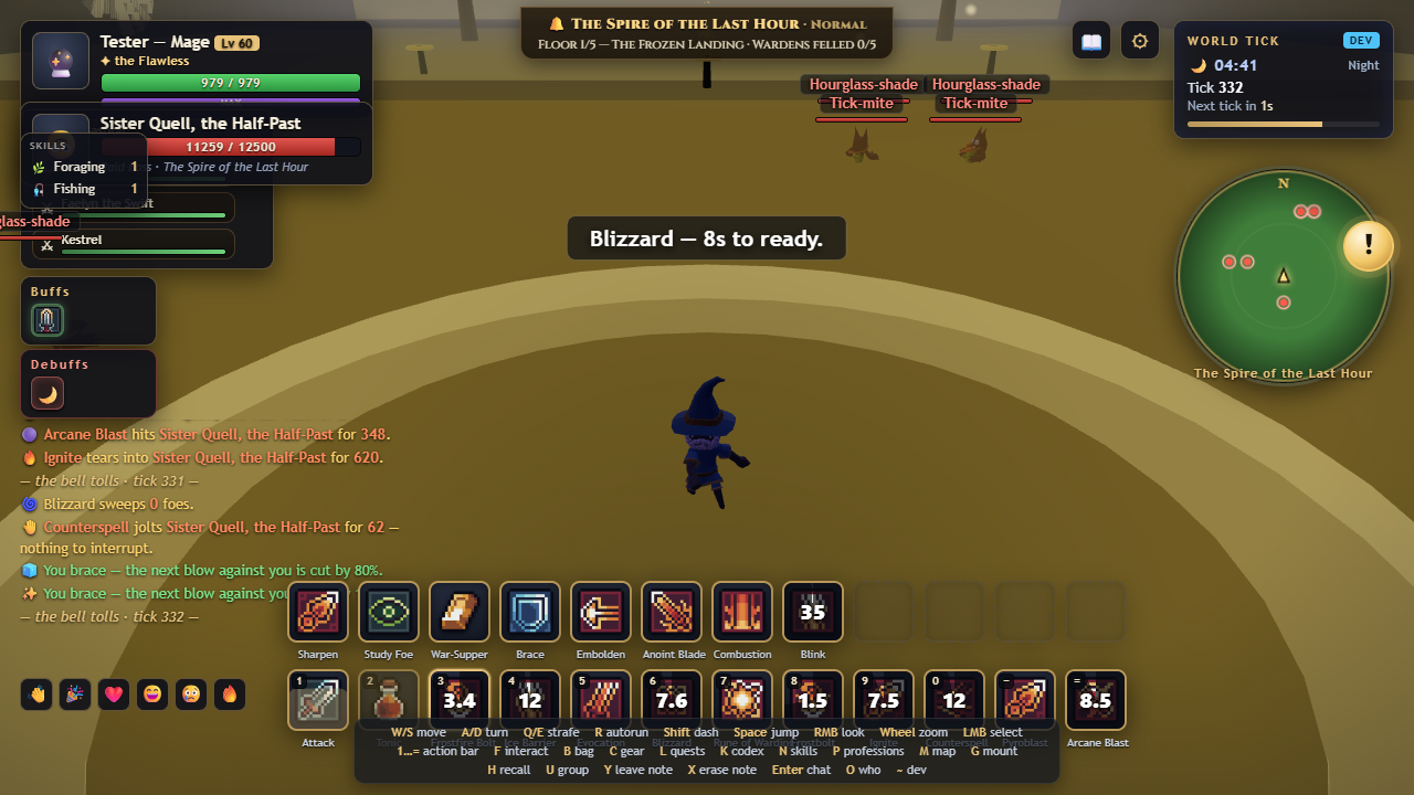 Mage mid-climb in the raid